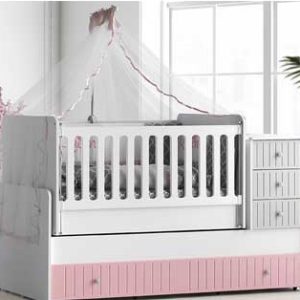 Moon Pink Grey Büyüyen Beşik