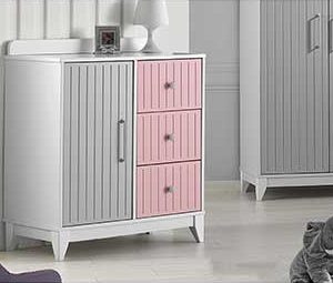Moon Pink Grey Şifonyer