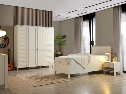 İNCİ- 100 Lük Başlık + Bazalı Karyola 100cm*200cm