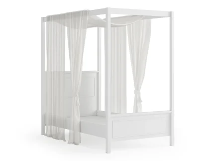 SİENA -  White Cibinlik Aparatlı Karyola 100x200